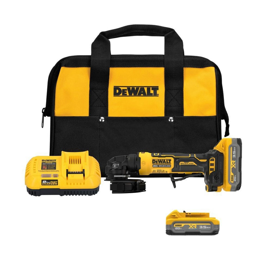 DEWALT DCG400S2, 20V MAX* Cordless 4 in. Angle Grinder Kit (2X 3.5AH PowerStack)