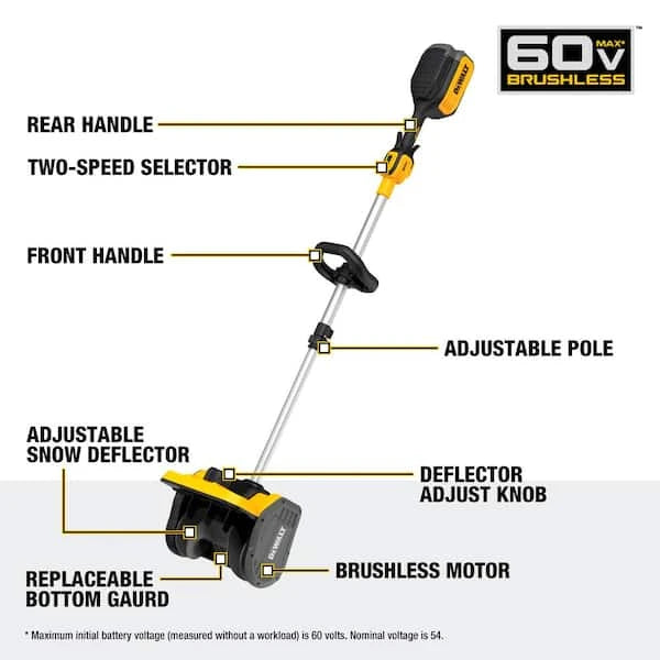 DEWALT DXSVXA6121B, Flexvolt 12" Brushless Snow Shovel
