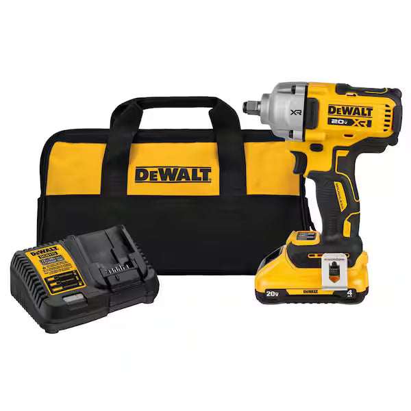 DEWALT DCF891QQ1, 20V MAX XR 1/2" Mid Torque Impact Wrench (Hog Ring) (4.0AH Powerpack)