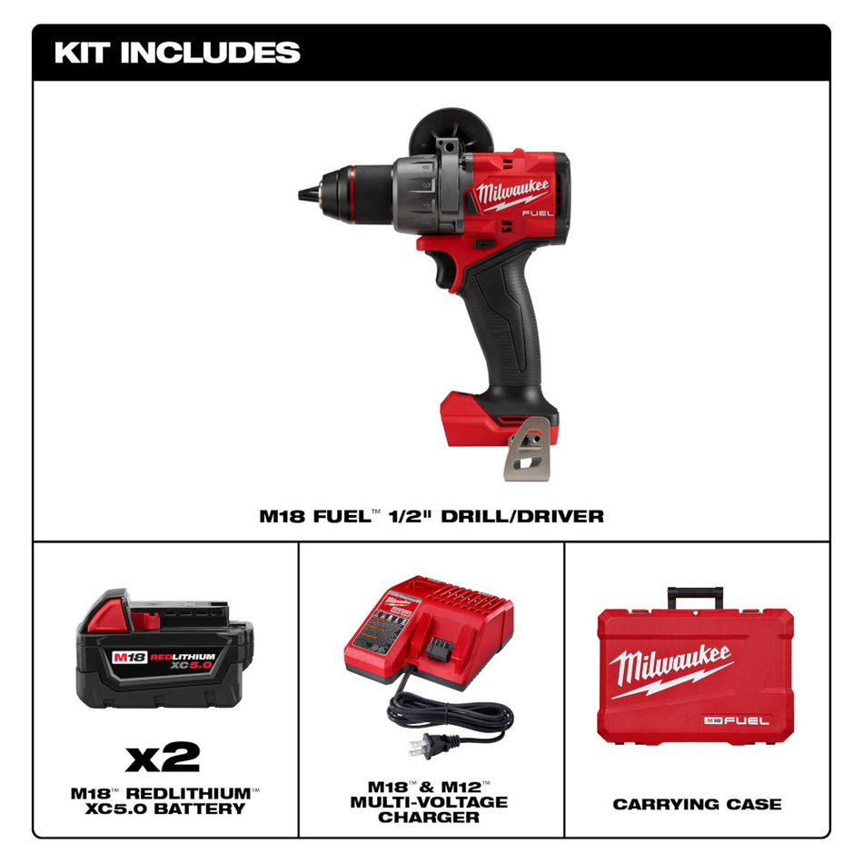 Milwaukee 2903-22, M18 FUEL™ 1/2" Drill/Driver Kit