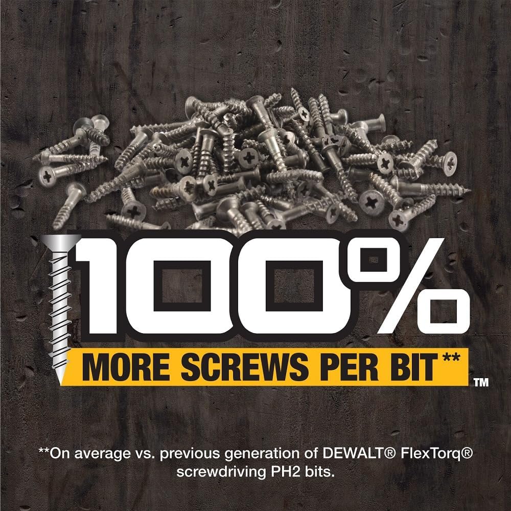DEWALT DWAF2PH2IR3,  2.25IN PHILLIPS #2 FLEXTORQ 3PK