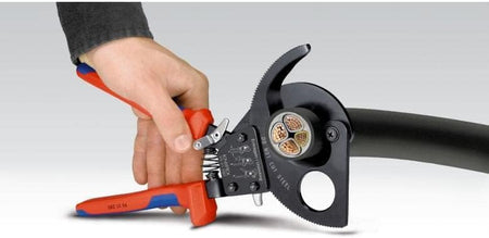 Knipex 95 31 250 SBA, Comfort Grip Ratcheting Type Cable Cutter