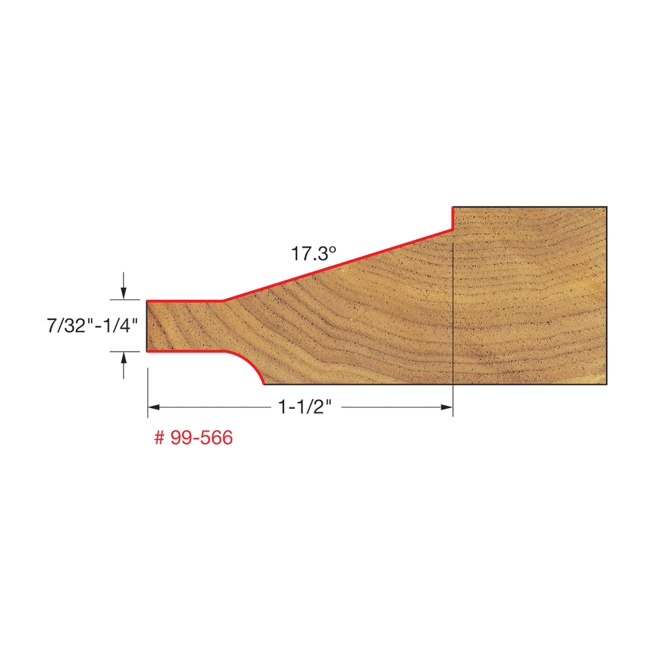 Freud 99-566, Carbide Router Bit - 3-1/2" x 3" 2+2 Raised Panel Bit with Backcutter (5/32" Minor Height)