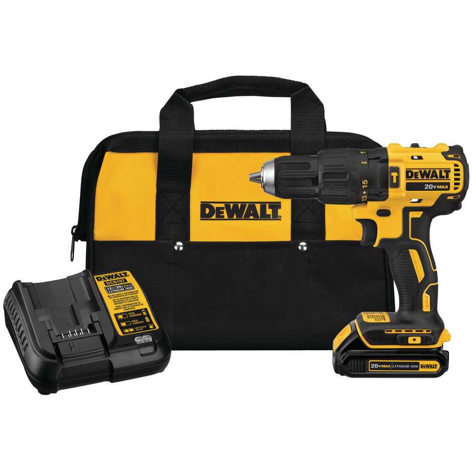 DEWALT DCD778C1, 20V MAX BRUSHLESS COMPACT HAMMERDRILL KIT