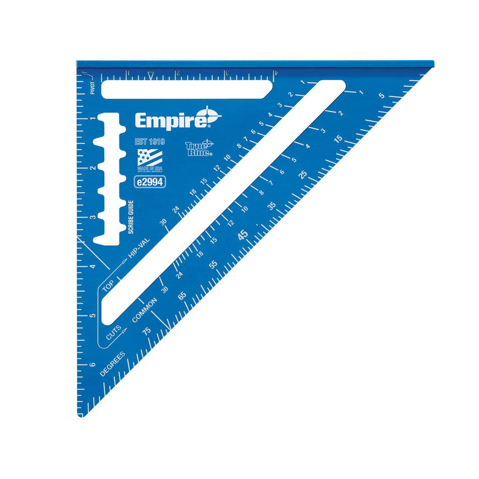 Empire E2994, 7" TRUE BLUE Laser Etched Rafter Square