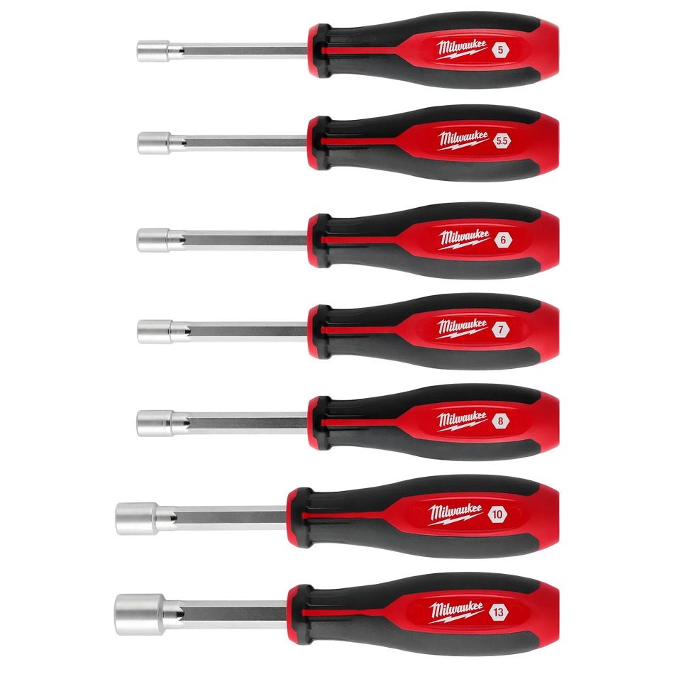 Milwaukee 48-22-2548, 7pc Metric HollowCore™ Magnetic Nut Driver Set