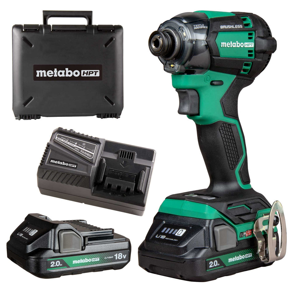 Metabo HPT WH18DCM, 18V MultiVolt Cordless Triple Hammer Bolt Impact Driver Kit