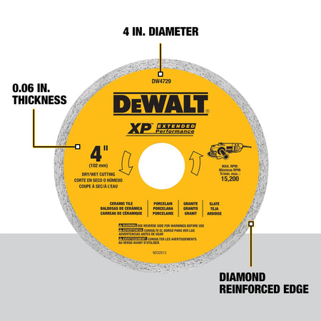 DEWALT DW4729, 4'' Tile Blade