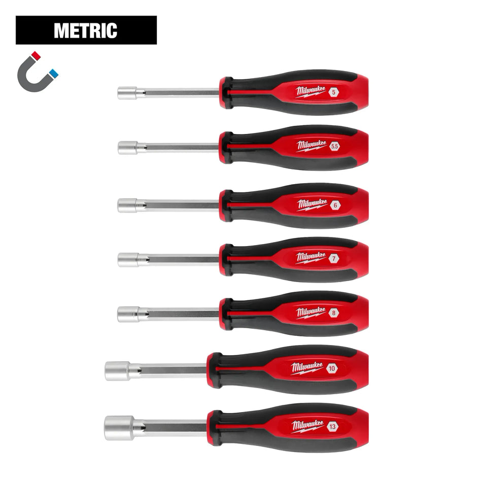 Milwaukee 48-22-2548, 7pc Metric HollowCore™ Magnetic Nut Driver Set