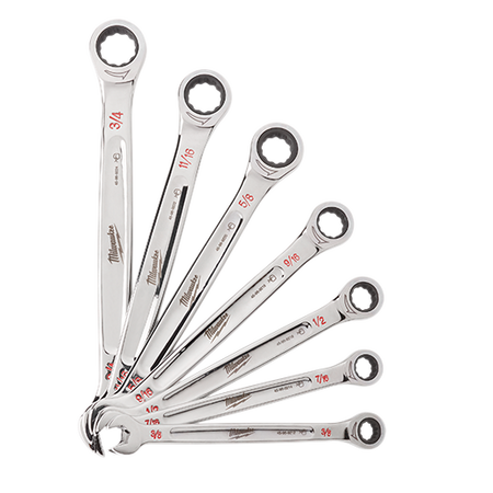 Milwaukee 48-22-9406, 7pc Ratcheting Combination Wrench Set (SAE)