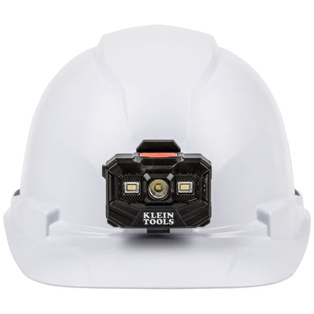 Klein Tools 60107RL, Hard Hat, Non-Vented, Cap Style with Rechargeable Headlamp, White