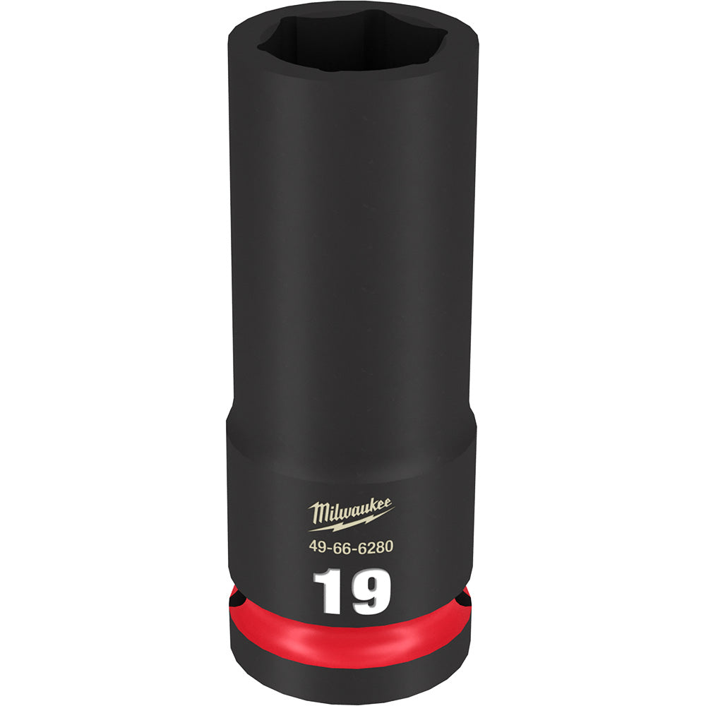 Milwaukee 49-66-7014, 1/2" Drive SHOCKWAVE Impact Duty Metric Deep 6 Point Socket Set - 14 Piece