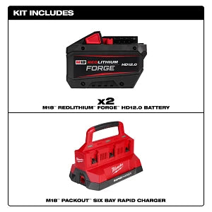 Milwaukee 48-59-1842F, M18 FORGE HD12.0 Battery & PACKOUT™ Charger Starter Kit