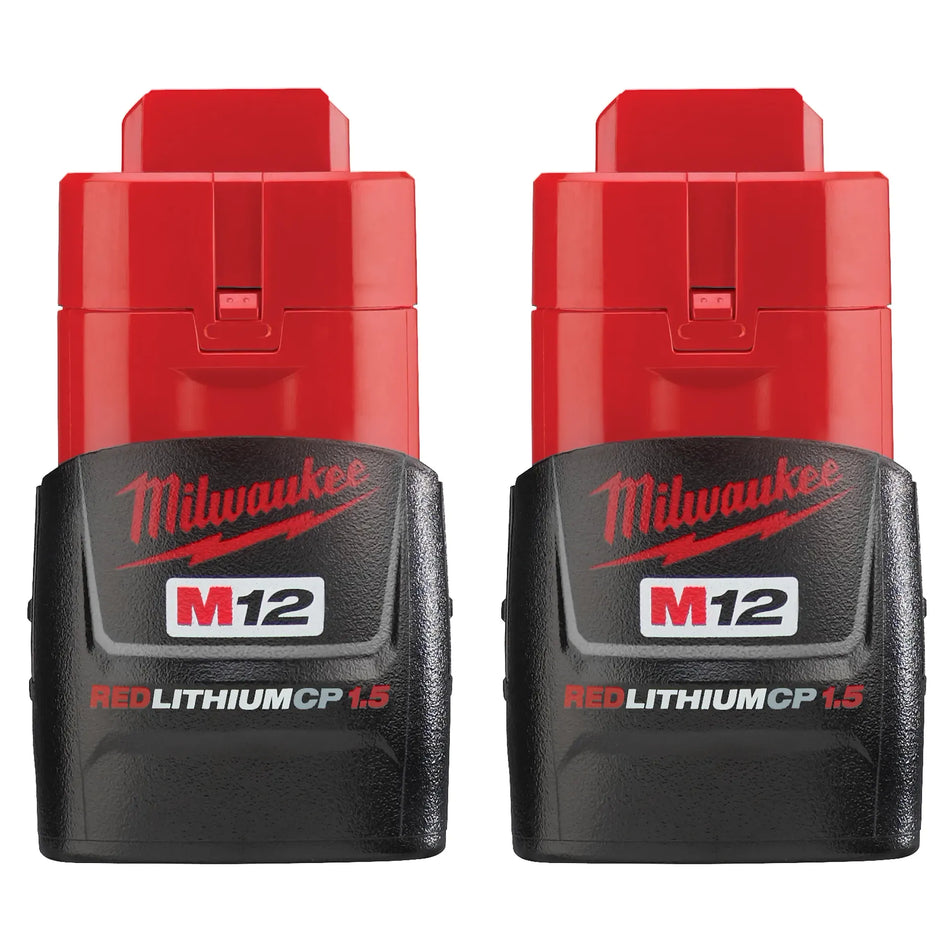 Milwaukee 48-11-2411, M12 REDLITHIUM Compact Battery, Twin Pack (1.5 Ah)