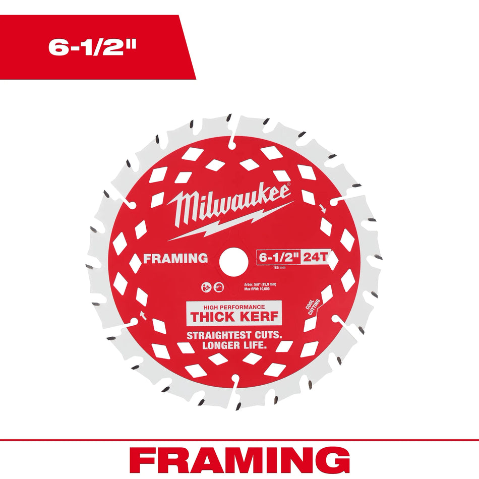 Milwaukee 48-41-0620, 6-1/2" 24T Framing Circular Saw Blades