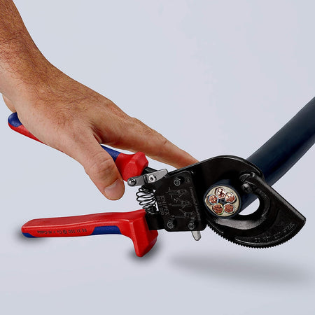 Knipex 95 31 250 SBA, Comfort Grip Ratcheting Type Cable Cutter