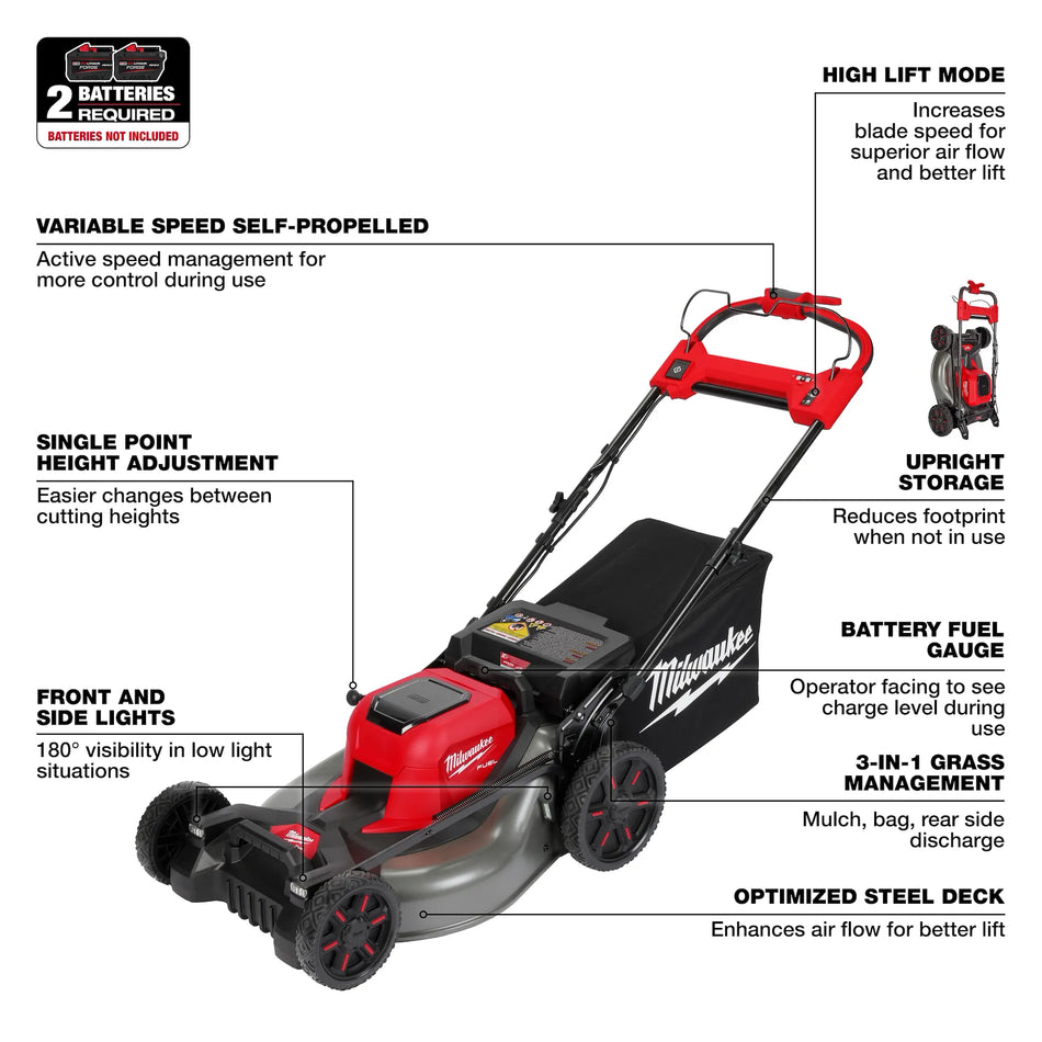 Milwaukee 2823-20, M18 FUEL 21" Self-Propelled Dual Battery Mower (Tool Only)