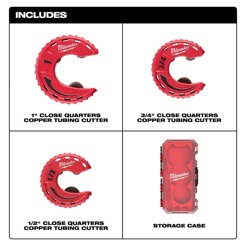 Milwaukee 48-22-4267, 3pc Close Quarters Tubing Cutter Set