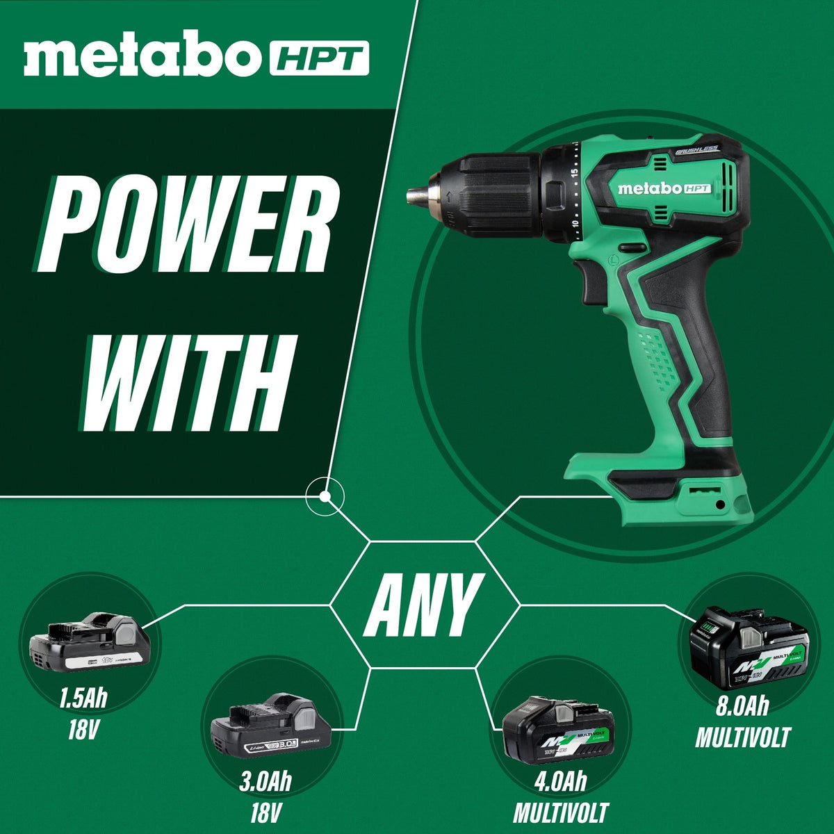 Metabo HPT DS18DDX, 18V Sub-Compact Cordless Drill Kit