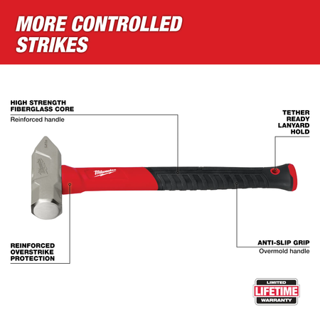 Milwaukee 48-22-9313, 2.5lb Fiberglass Cross Peen Hammer