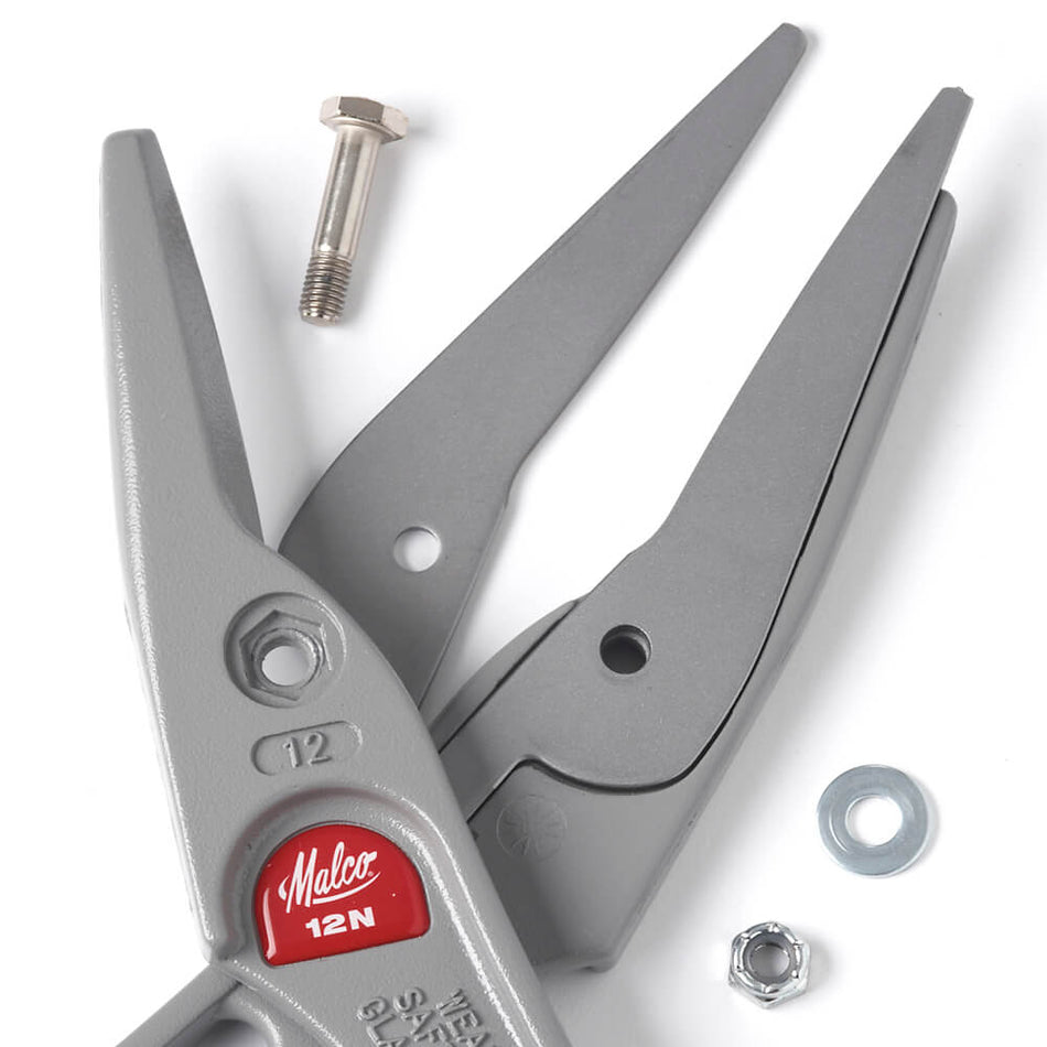 Malco M12NG, Andy Aluminum Handled Snips with Comfort Grip Straight Cut 12"