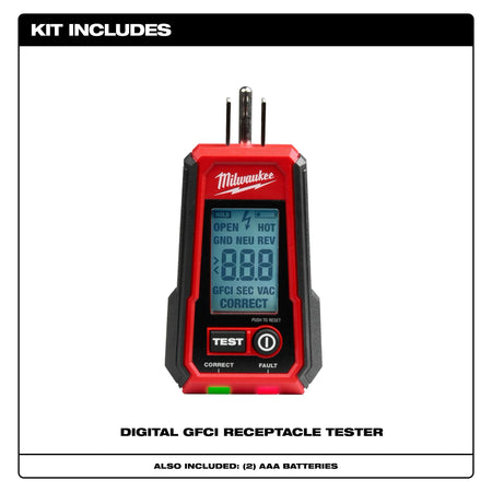 Milwaukee 2224-20, Digital GFCI Receptacle Tester