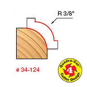 Freud 34-124Q, 3/8" Quad Rounding Over Bit (1/2" Shank)
