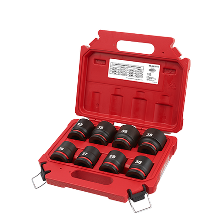Milwaukee 49-66-7019, 3/4" Drive SHOCKWAVE Impact Duty Metric Standard 6 Point Socket Set - 8 Piece