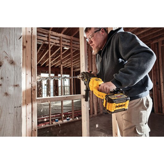 DEWALT DCD470X1, 60V MAX FLEXVOLT In-Line Stud & Joist Drill w/E-Clutch Kit (1 Battery)