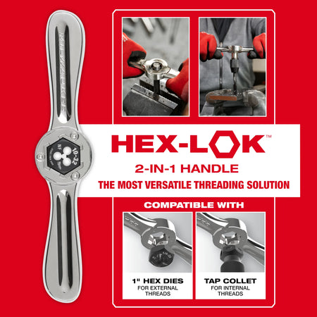 Milwaukee 49-22-5604, 38PC SAE Tap & Die PACKOUT™ Set w/ Hex-LOK™ 2-in-1 Handle