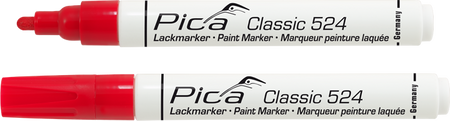 Pica 524/40, Paint-/Industry marker 2-4mm, Round tip, red