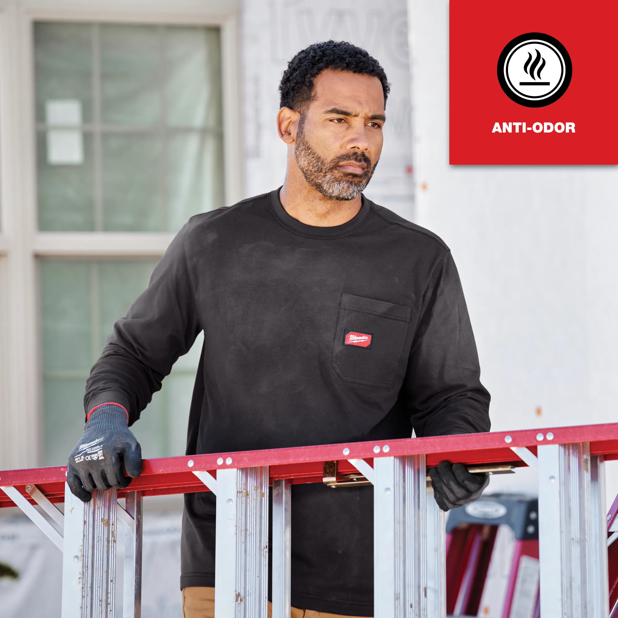 Milwaukee 606B-2X, GRIDIRON™ Pocket T-Shirt - Long Sleeve Black 2X