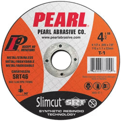 PEARL Abrasives CWSRT4532A, Slimcut™ SRT™ Metal Cutting Disc, 4-1/2 x .045 x 7/8 Type 1 • SRT46 (25/Pack)