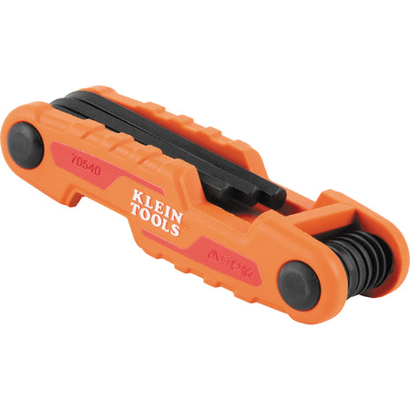 Klein Tools 70542, Compact Folding Hex Key Set, SAE and Metric