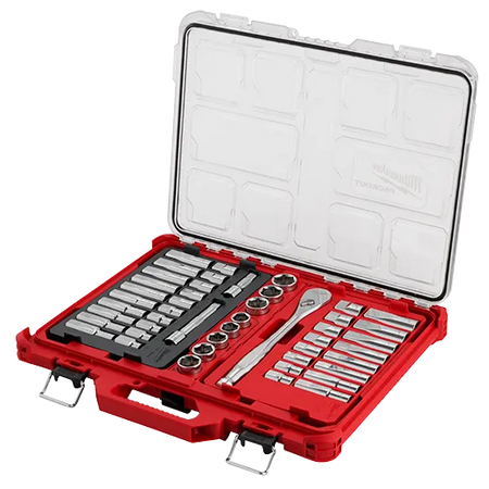 Milwaukee 48-22-9487, 47pc 1/2" Drive Ratchet & Socket Set with PACKOUT™ Low-Profile Organizer