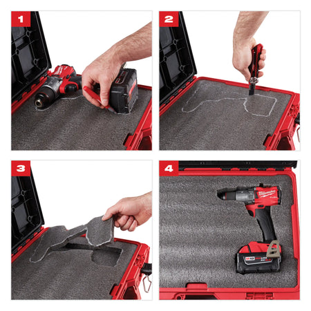 Milwaukee 48-22-8453, Low-Profile Customizable Foam Insert for PACKOUT™ Drawer Tool Boxes