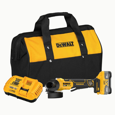 DEWALT DCG410WW1, 20V MAX* XR® BRUSHLESS CORDLESS 4-1/2 IN. - 5 IN. ANGLE GRINDER KIT WITH XR POWERPACK™