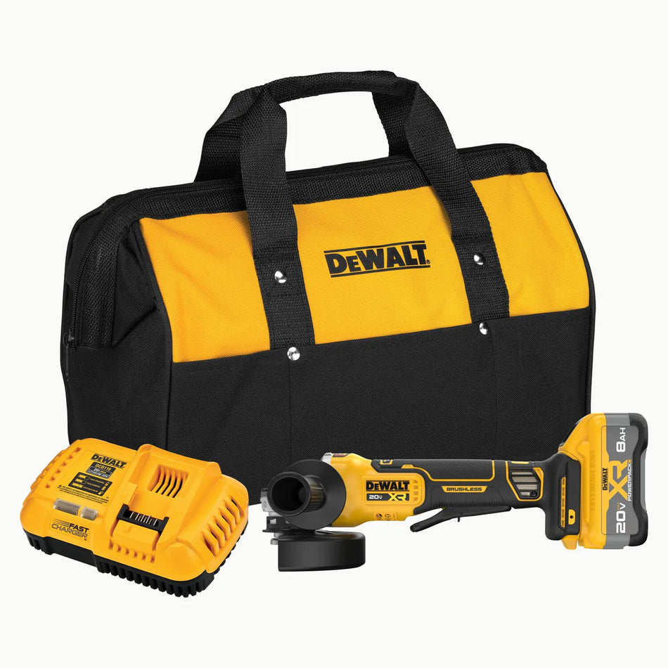 DEWALT DCG410WW1, 20V MAX* XR® BRUSHLESS CORDLESS 4-1/2 IN. - 5 IN. ANGLE GRINDER KIT WITH XR POWERPACK™