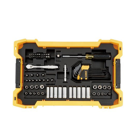 DEWALT DWMT45402, 1/4" & 3/8"DR Mechanic Tool Set With ToughSystem 2.0 Tray & Lid (131 pc)