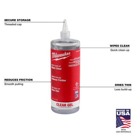 Milwaukee 48-22-4135, Wire & Cable Pulling Clear Gel Lubricant