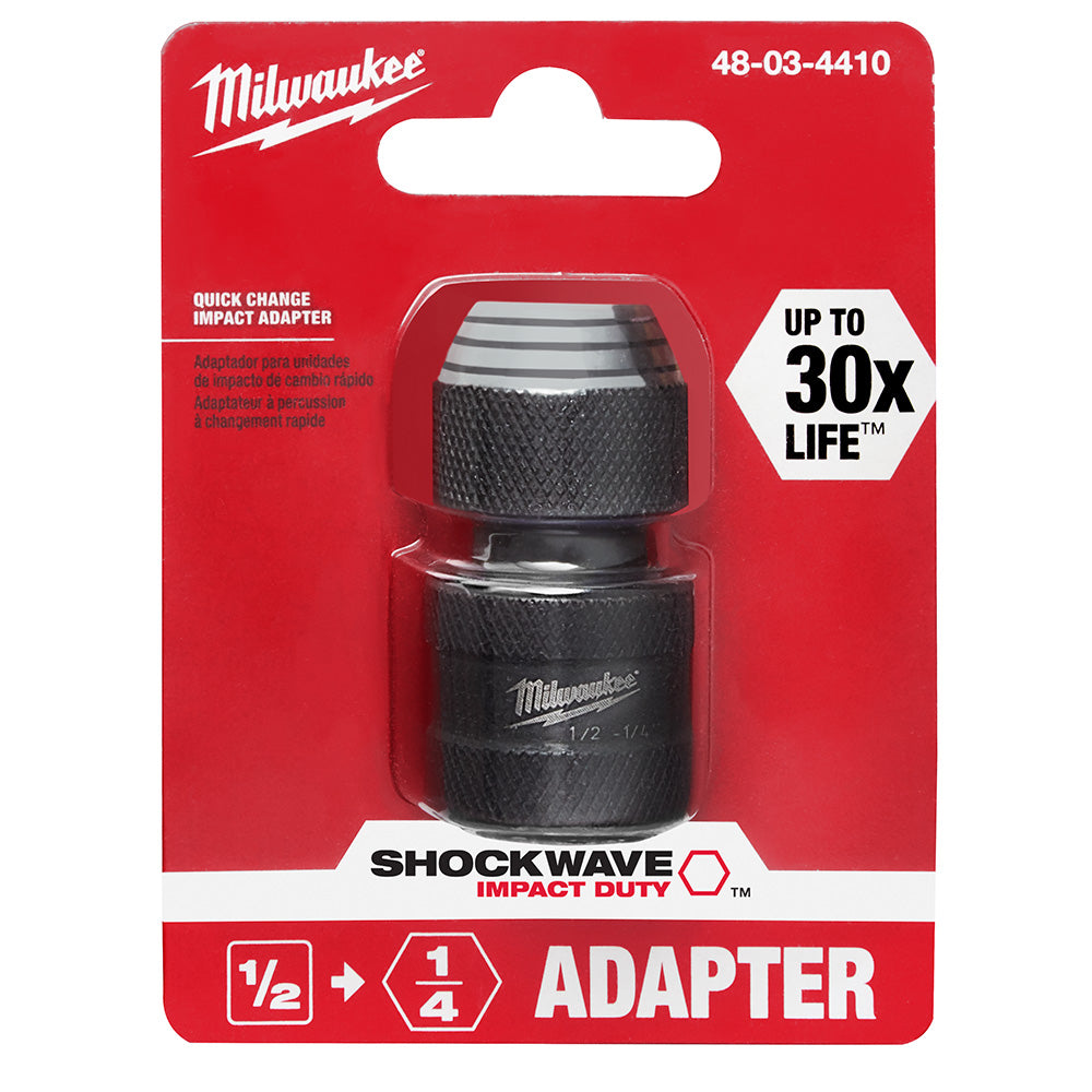 Milwaukee 48-03-4410, SHOCKWAVE 1/2 SQ TO 1/4 HEX  IMPACT ADAPTER