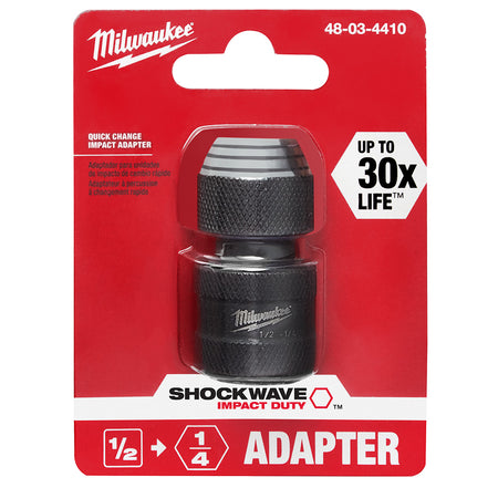 Milwaukee 48-03-4410, SHOCKWAVE 1/2 SQ TO 1/4 HEX  IMPACT ADAPTER