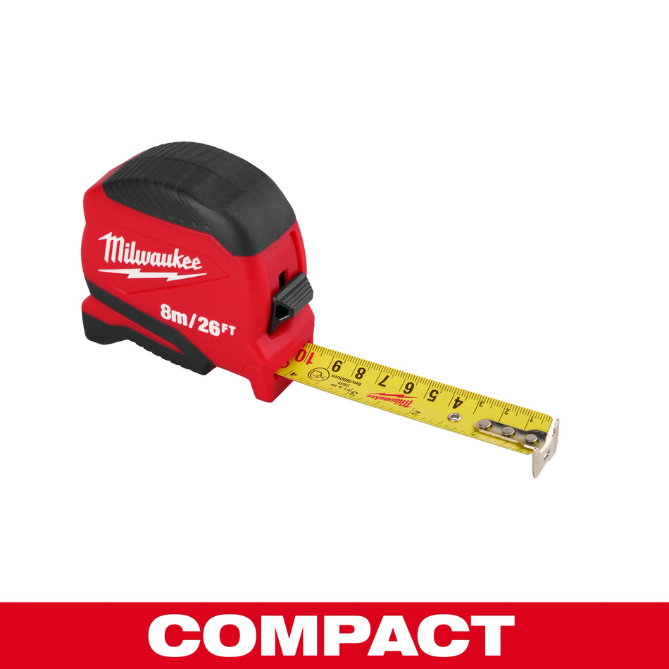 Milwaukee 48-22-1726, 8m/26ft Compact Tape Measure