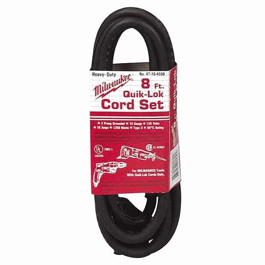 Milwaukee  48-76-4008, 8' 3-Wire QUIK-LOK® Cord