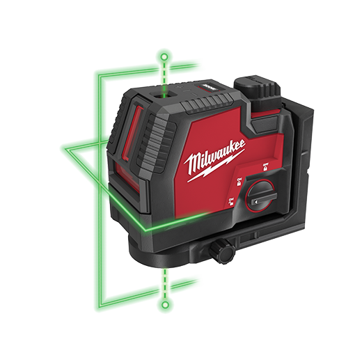Milwaukee 3522-21, USB Rechargeable Green Cross Line & Plumb Points Laser