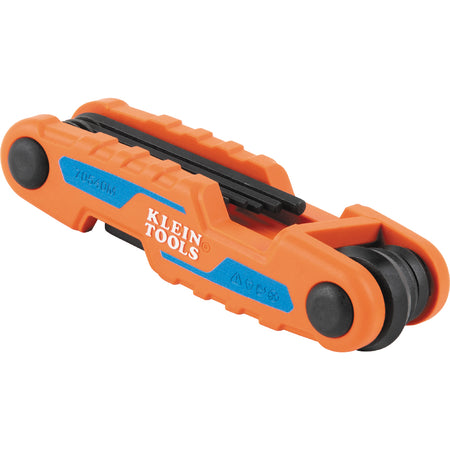 Klein Tools 70542, Compact Folding Hex Key Set, SAE and Metric