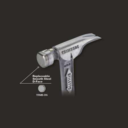 Stiletto TRMB, TRIMBONE Curved Handle Smooth Face Titanium Finish Hammer