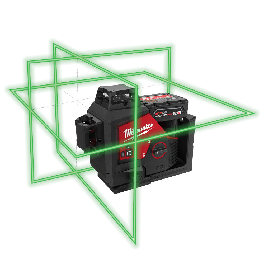 Milwaukee 3632-21, M12 Green 360° 3-Plane Laser Kit