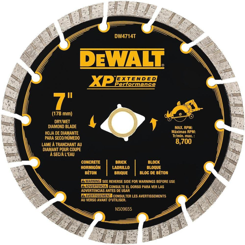 DEWALT DW4714T, 7'' XP Turbo Segmented Diamond Blade