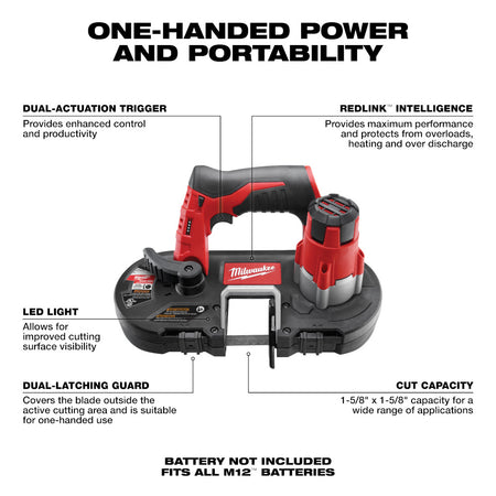 Milwaukee 2429-20, M12 Band Saw (Tool Only)